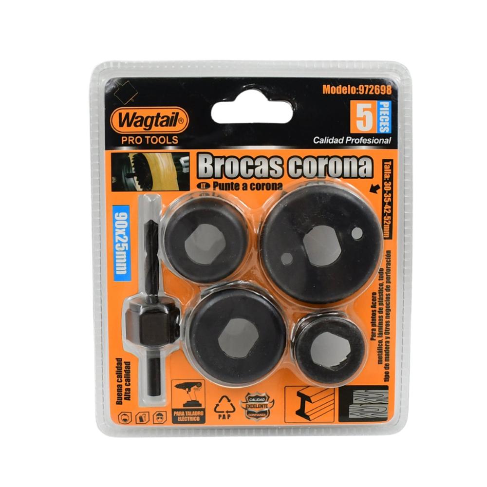 32 / 38 / 44 / 54 mm Hole Saw Cutter with Mandrel 32-54 mm (5 Pcs Set)
