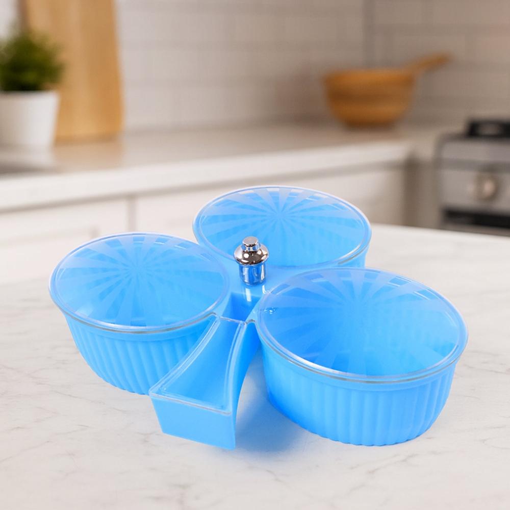 Premium 3-Compartment Revolving Dry Fruit Box (1 Pc) - Application: As Per Product Requirement