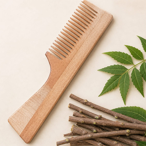 Wooden Comb With Handle