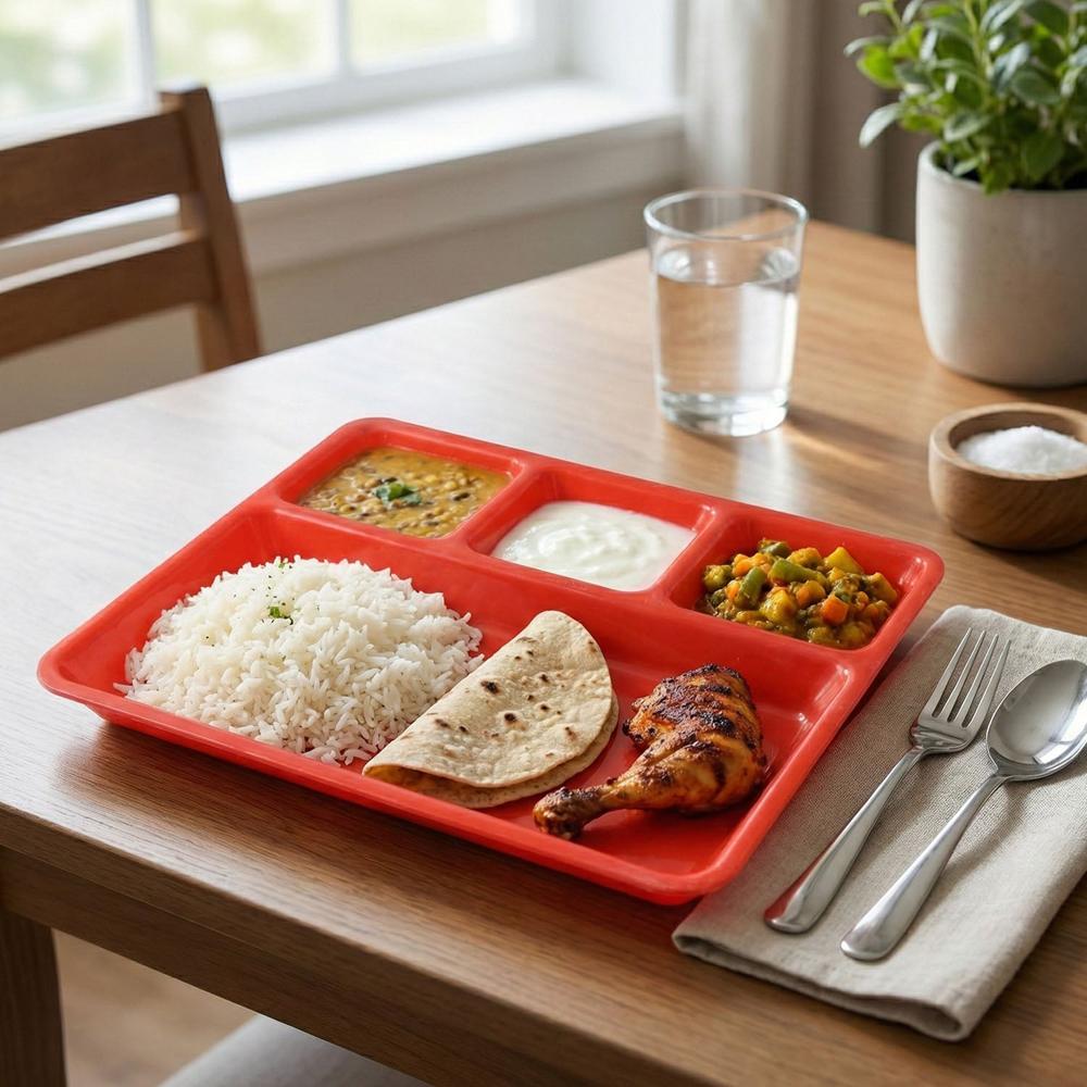 32 x 25 Cm Multipurpose Compartment Serving Tray (1 Pc)
