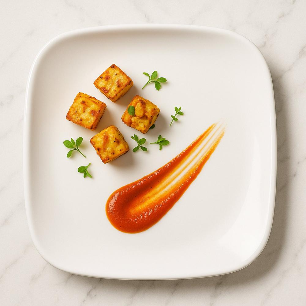 Plastic Square Dinner / Serving Plate 20 cm (1 Pc)