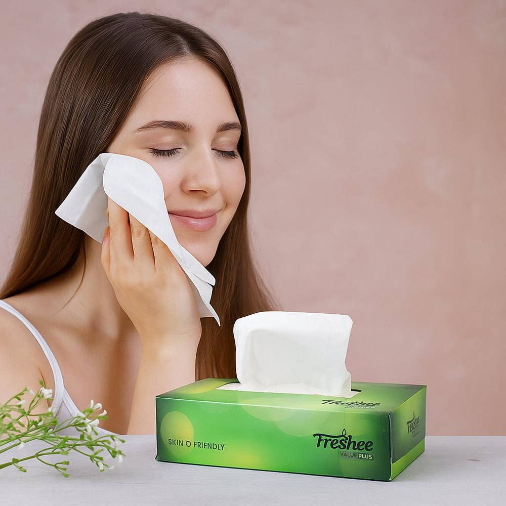 Freshee Premium Skin-Friendly Facial Tissues - 100 Pc Box (18 x 20 cm)