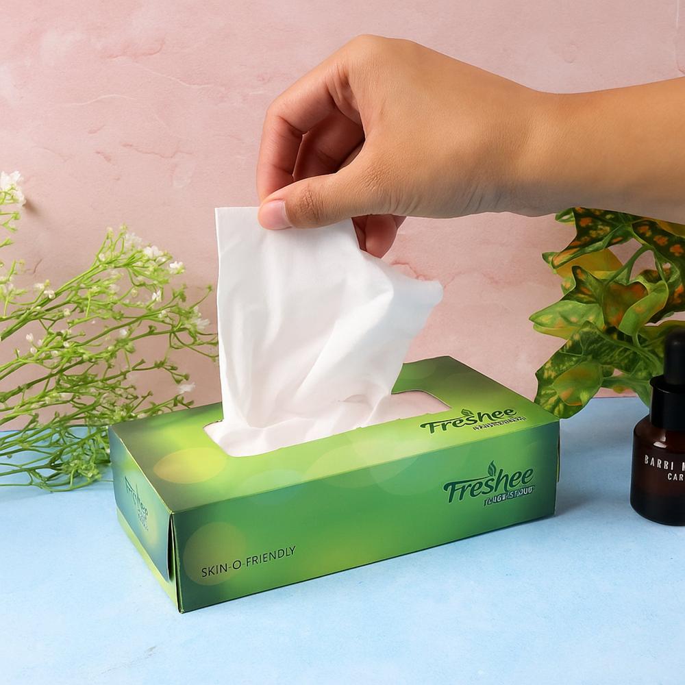 Freshee Premium Skin-Friendly Facial Tissues - 100 Pc Box (18 x 20 cm)