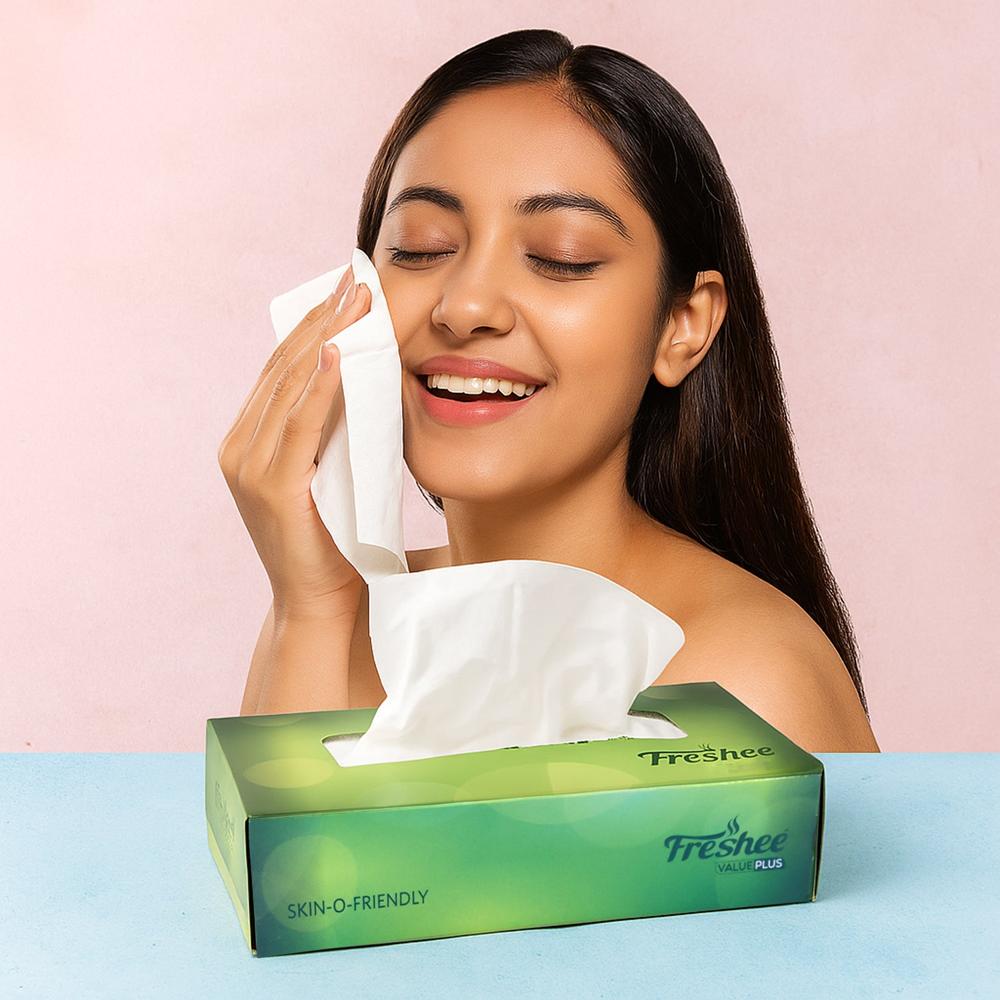 Freshee Premium Skin-Friendly Facial Tissues - 100 Pc Box (18 x 20 cm)