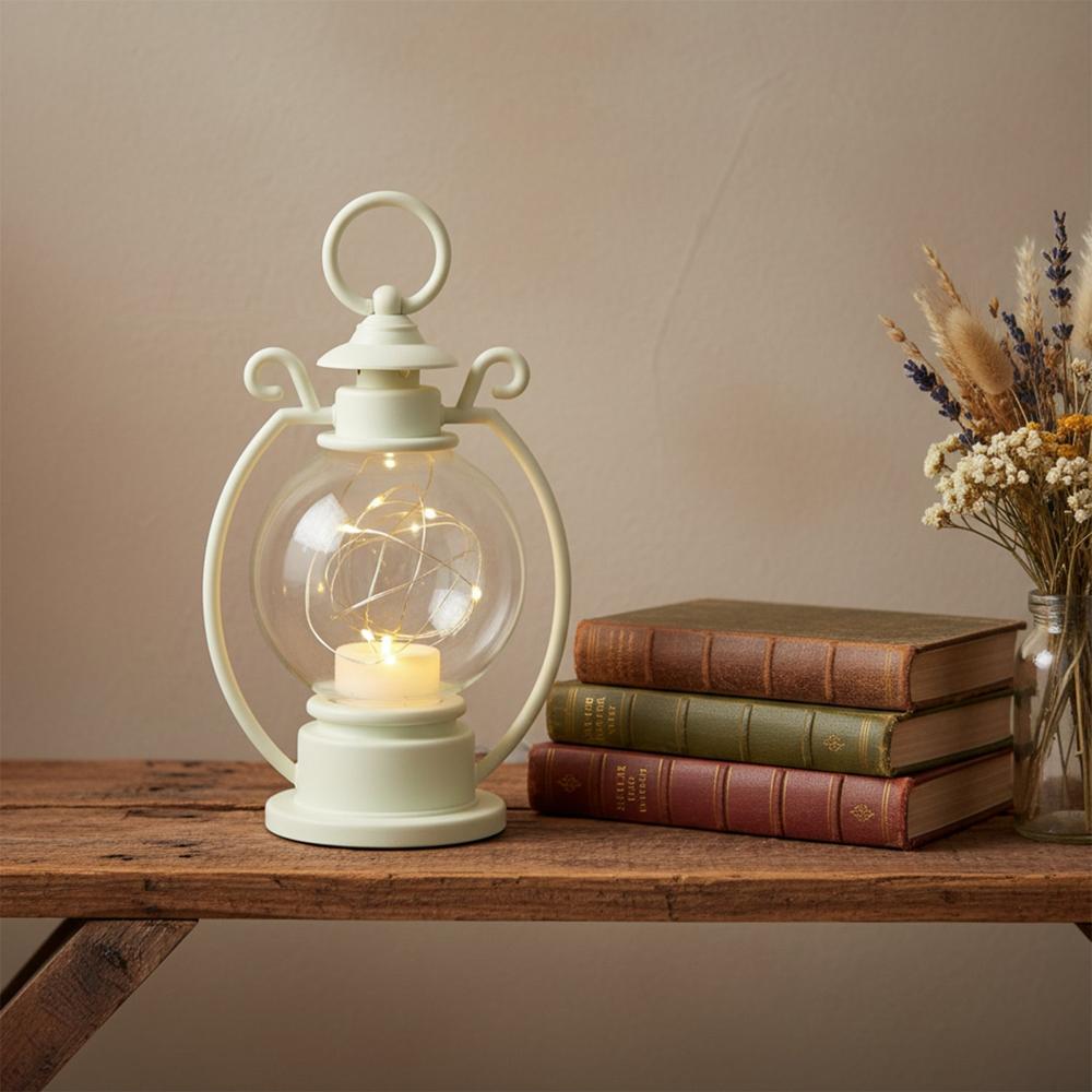 LED Decorative Storm Lantern Light (Battery Operated, Warm White Light)