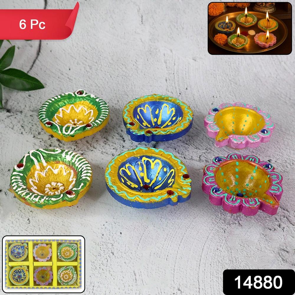 Decorative Hand-painted Clay Diya Set (6 Pc) - Application: As Per Product Requirement