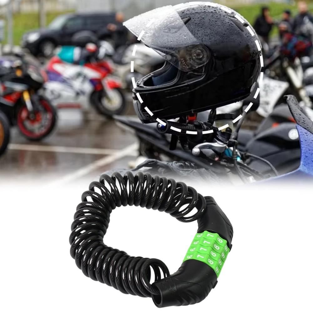 Spiral Cable Lock | 4-digit Combination Code | Bicycle Security Lock (1 Pc)