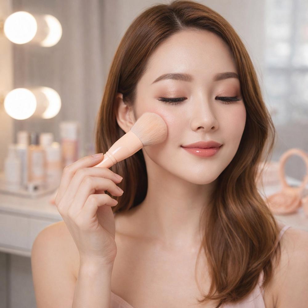 5 in 1 Makeup Brush Set with Mirror Box Compact Cosmetic Kit