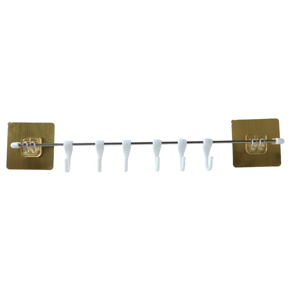 Wall Mounted Adhesive Kitchen Utility Hook Rack (1 Set)