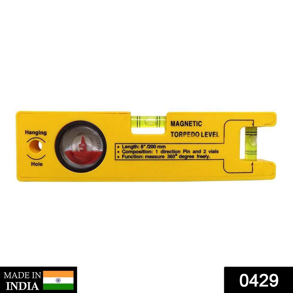 8-Inch Magnetic Torpedo Level With 1 Direction Pin, 2 Vials And 360 Degree View - Application: As Per Product Requirement