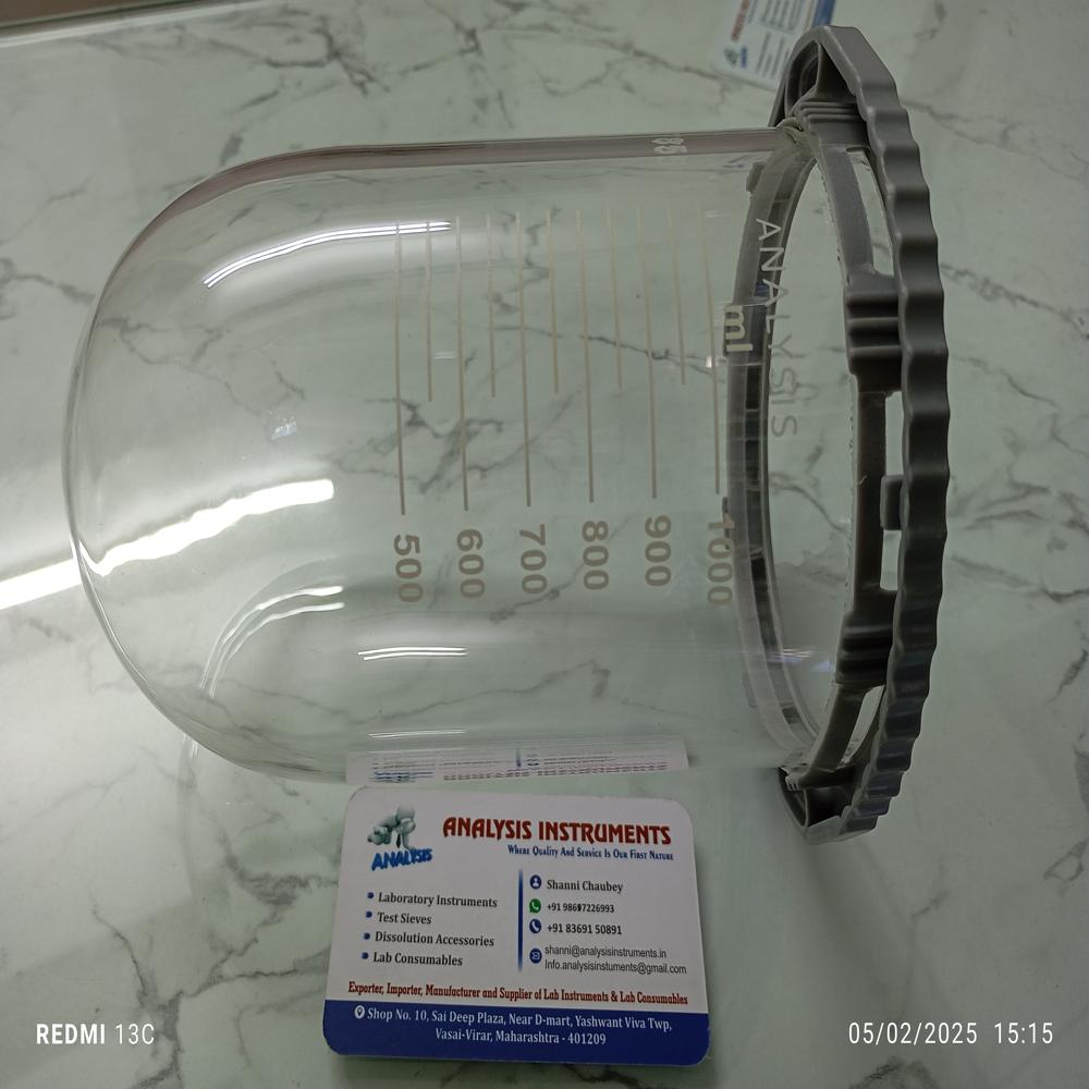 1000ml Clear glass vessel for Electrolab