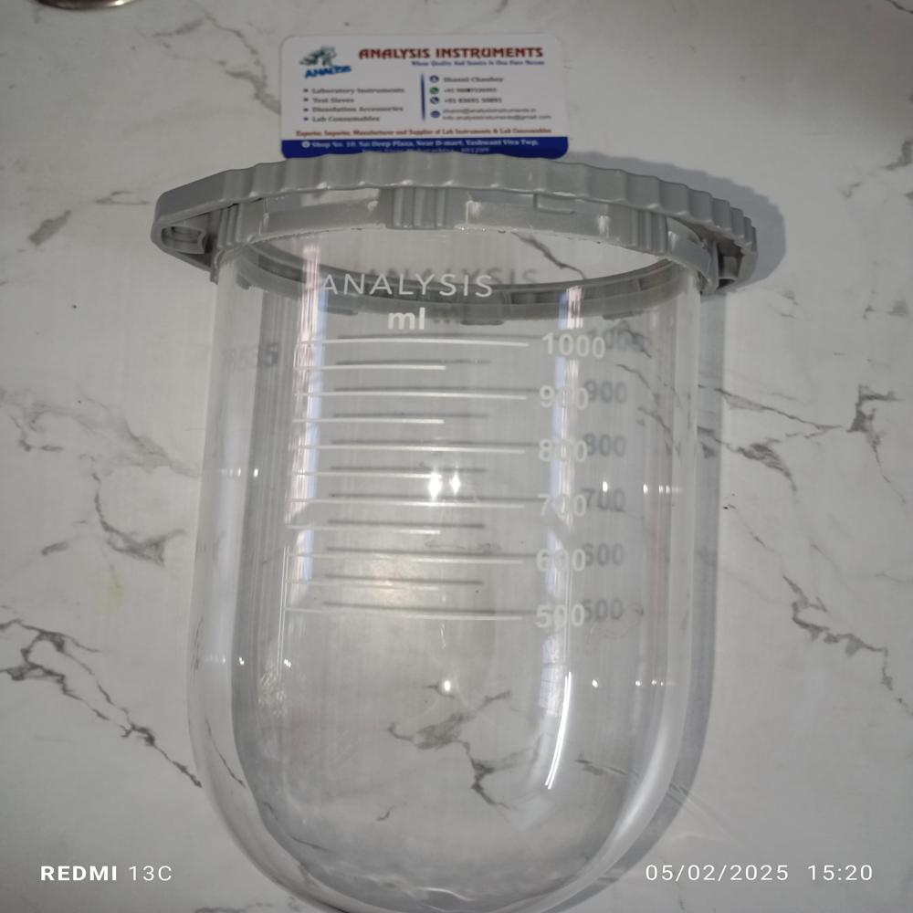 1000ml Clear glass vessel for Electrolab