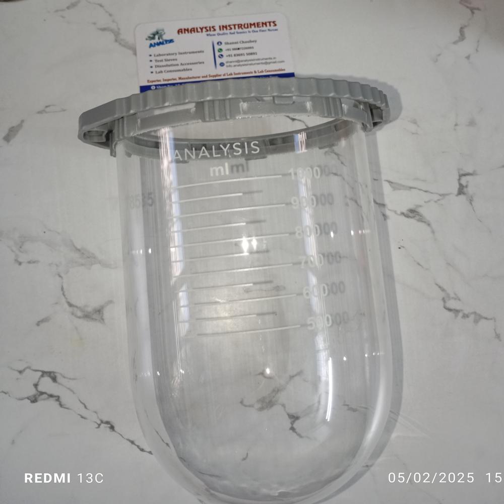 1000ml Clear glass vessel for Labindia With Ring