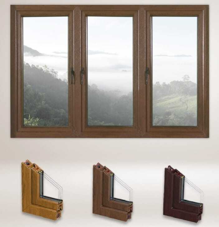 Wood Finish UPVC Window