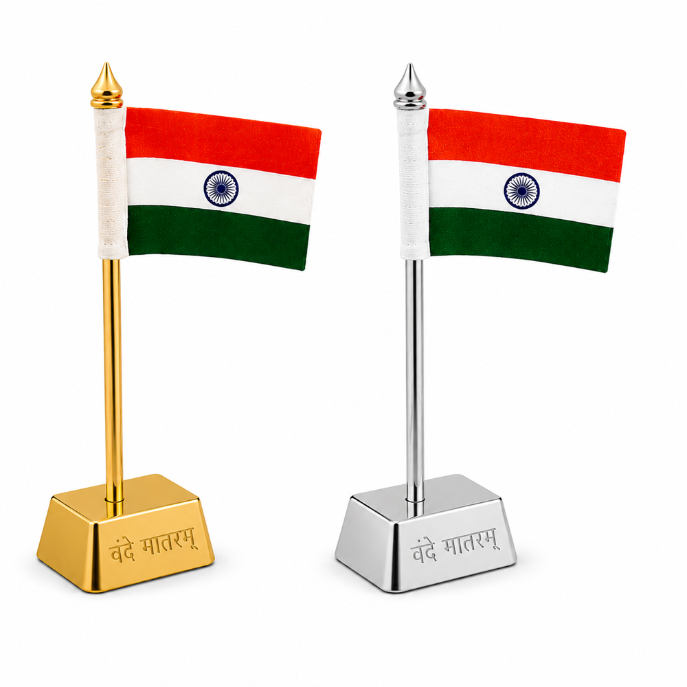 Mini Office Table Flag Stand - Material: Fabric + Metal