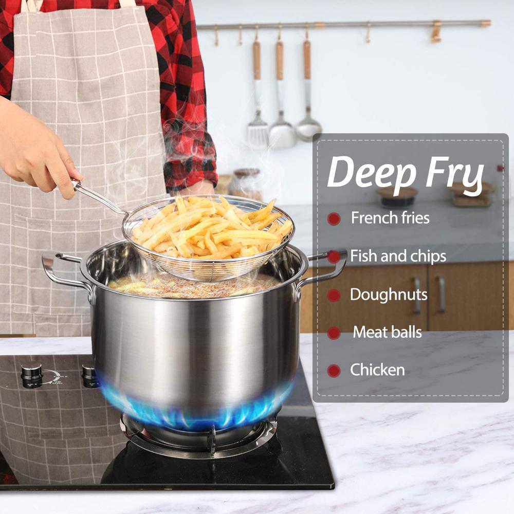 Round Stainless Steel Deep Fry / Mesh Strainer