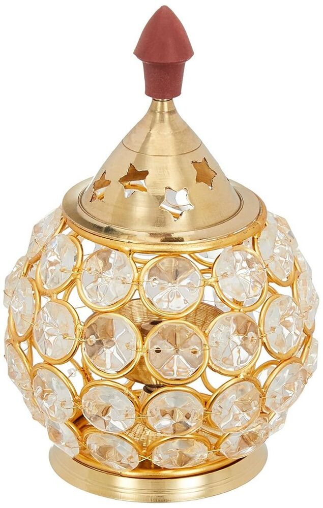 Ankhand Crystal Diya - Height: Approximately 5 Inches