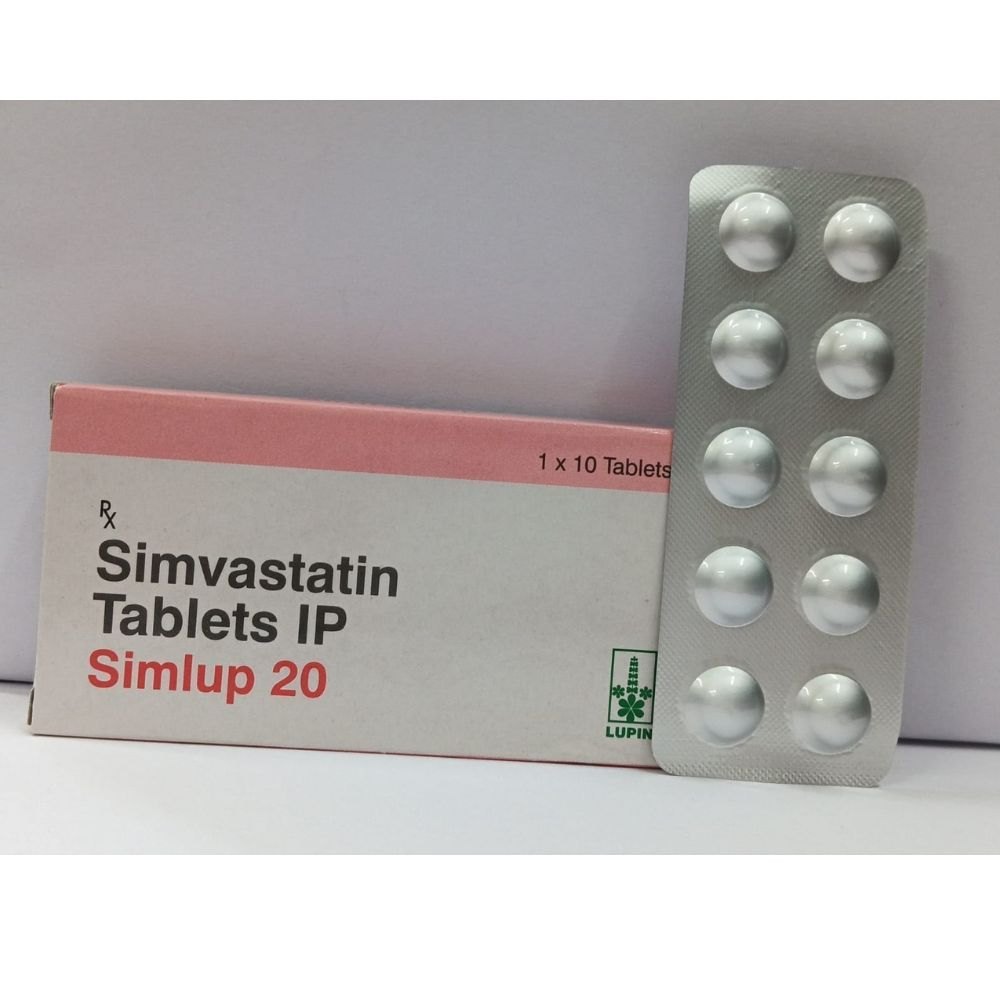 Simlup 20mg Tablet - Ingredients: Simvastatin (20mg)