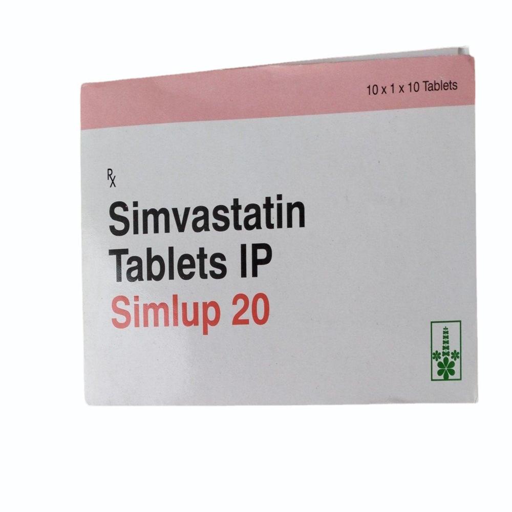 Simlup 20mg Tablet - Ingredients: Simvastatin (20mg)