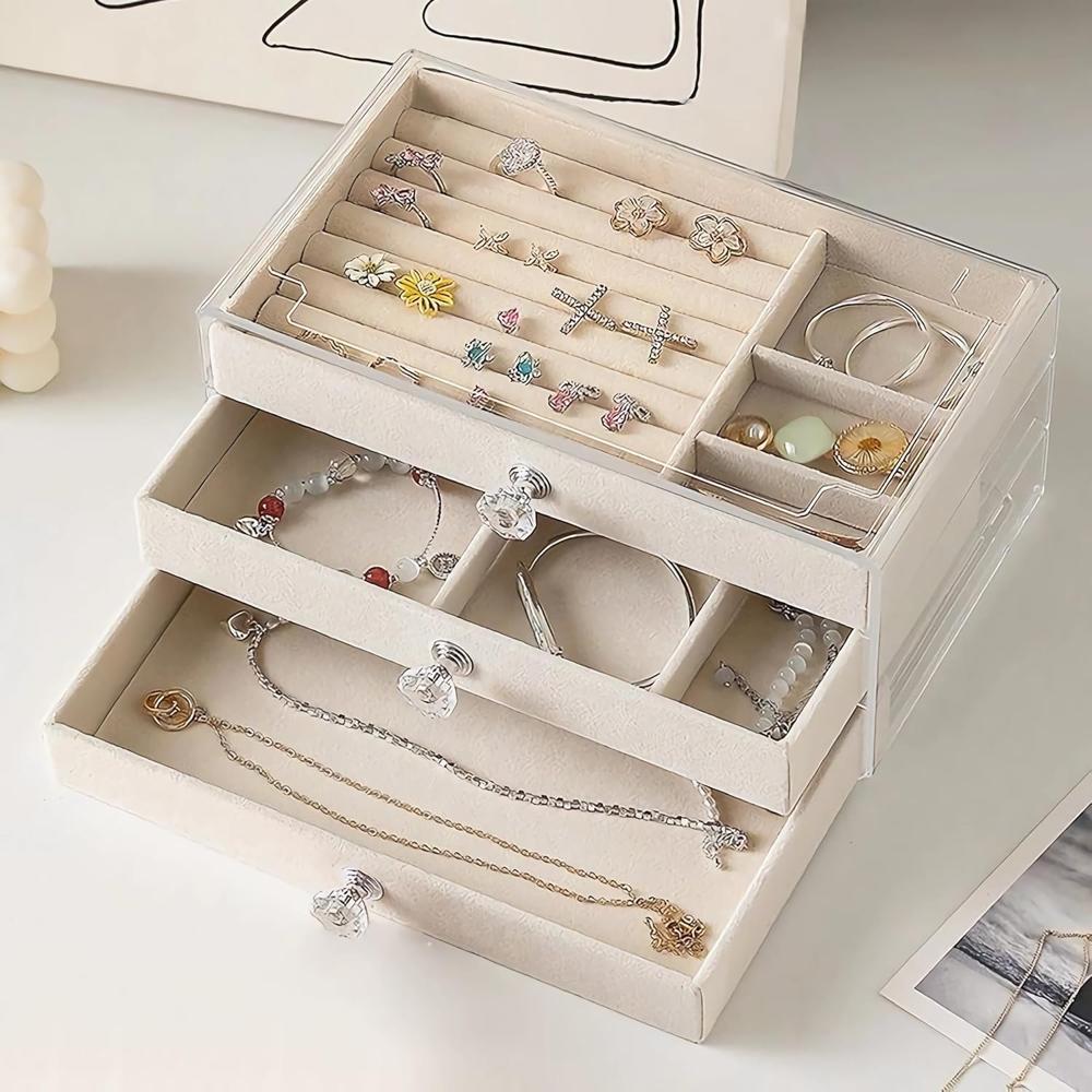 3 LAYER ACRYLIC JEWELRY STORAGE BOX