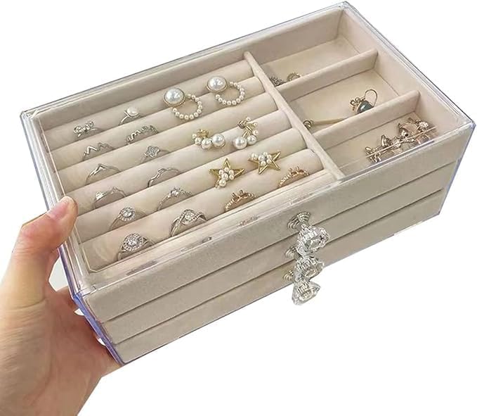 3 LAYER ACRYLIC JEWELRY STORAGE BOX