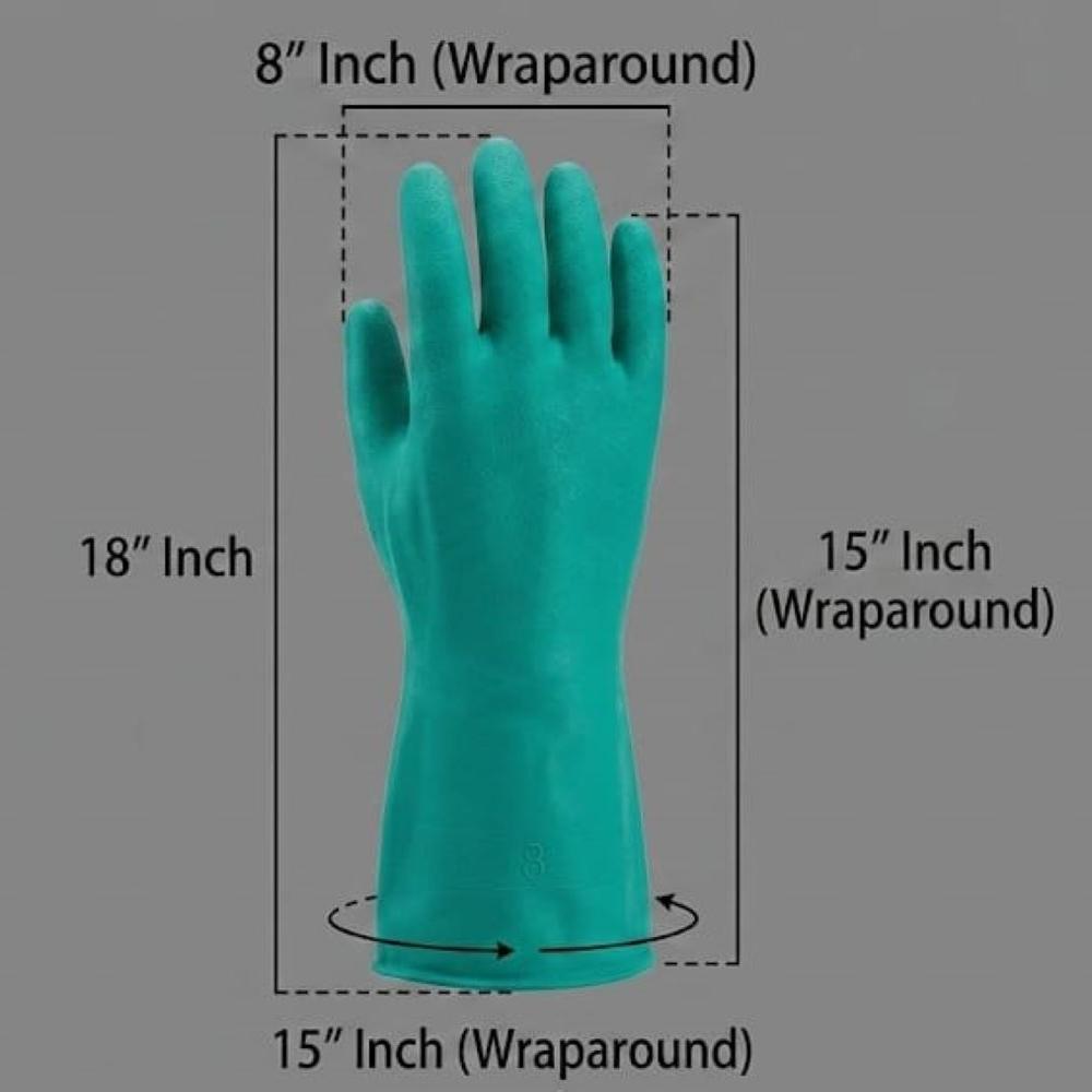 Nitrile Rubber Green Hand Gloves 18