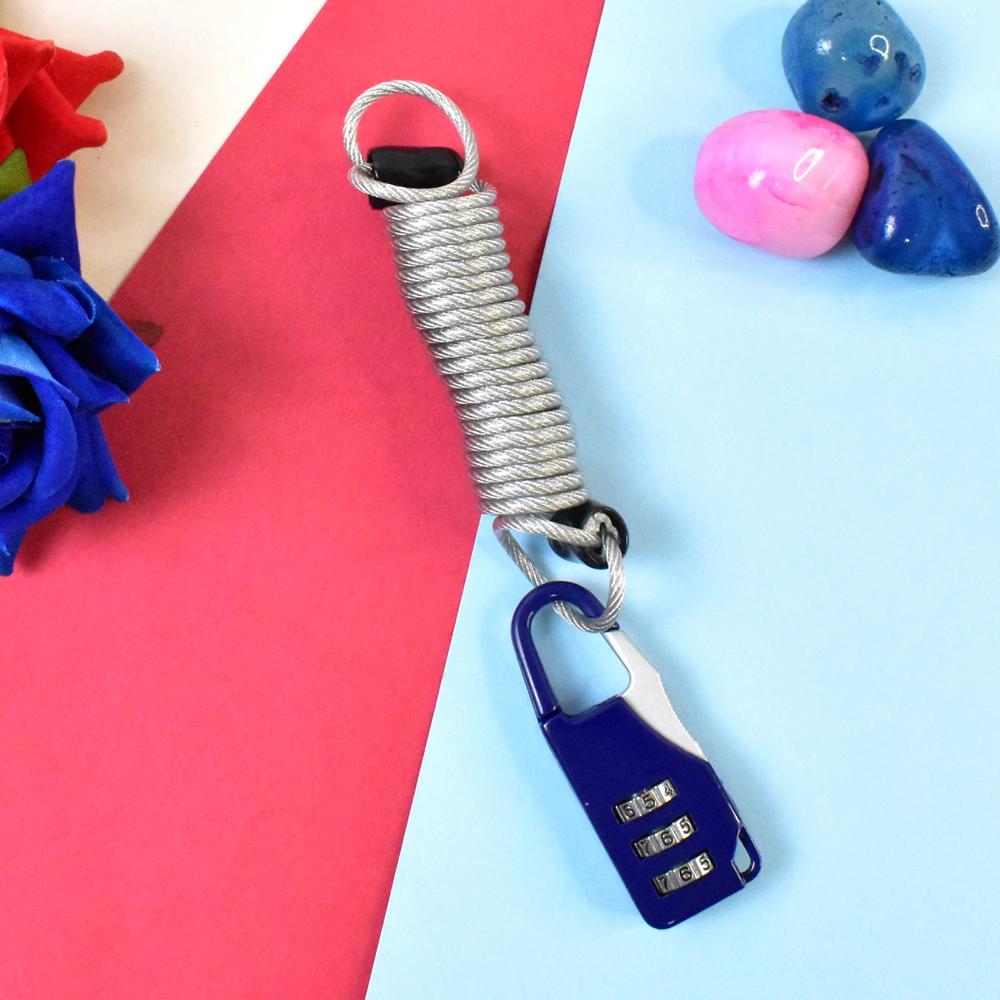 Anti-Theft Dial Lock Padlock 3-Digit Built-In Wire (1 Pc) - Application: As Per Product Requirement