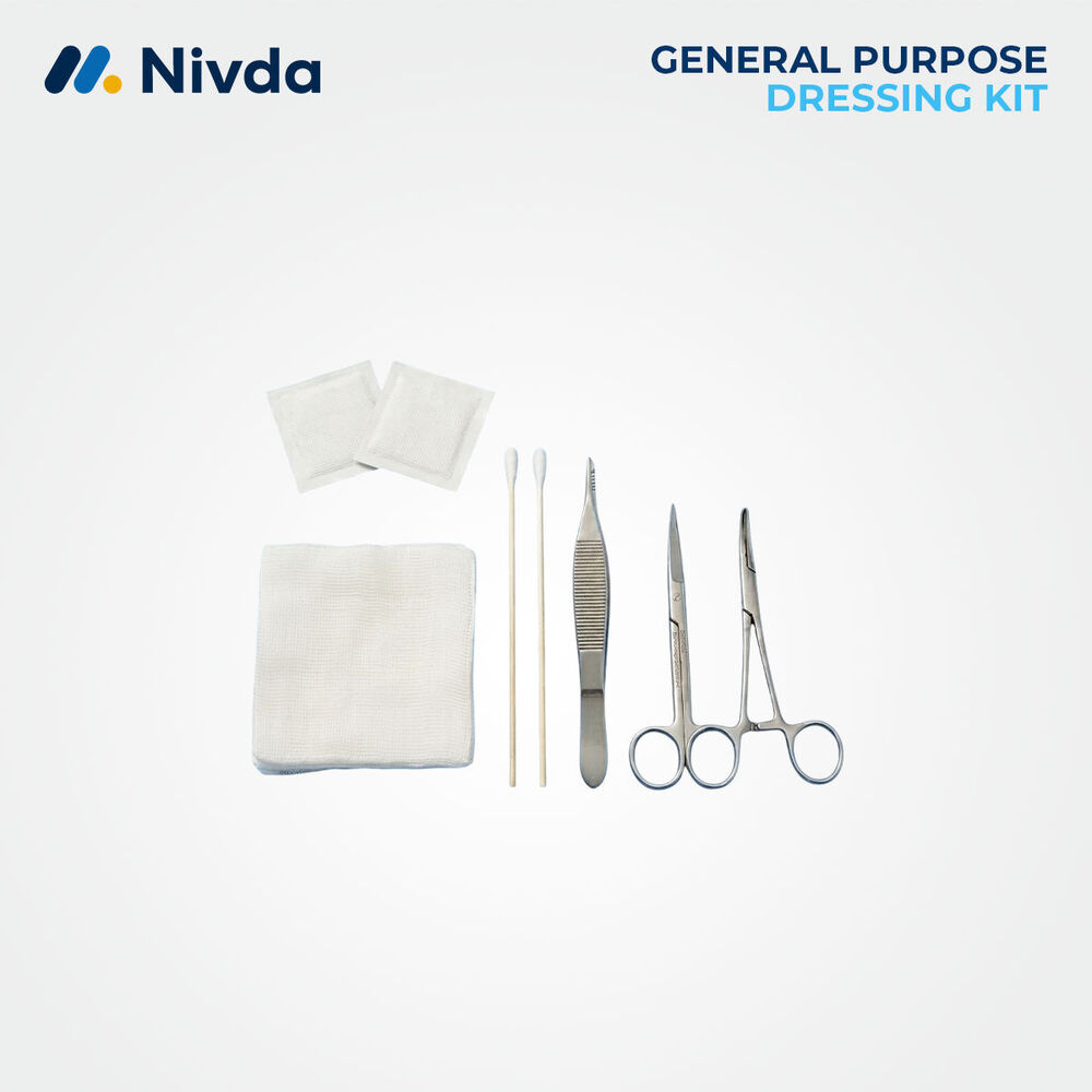 General Purpose Dressing Set - Stainless Steel Instruments, Sterile Disposable, Latex-free, Eto Sterilized, Individually Packed