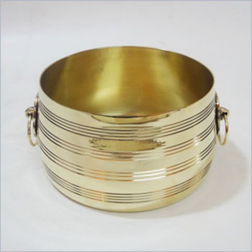 Decorative Round Brass Planter
