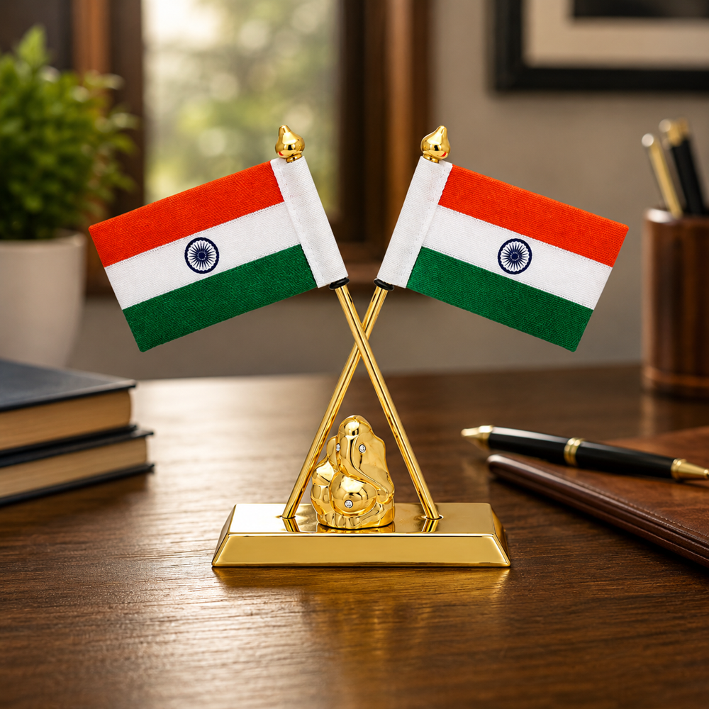 Ganesh Table Flag Stand
