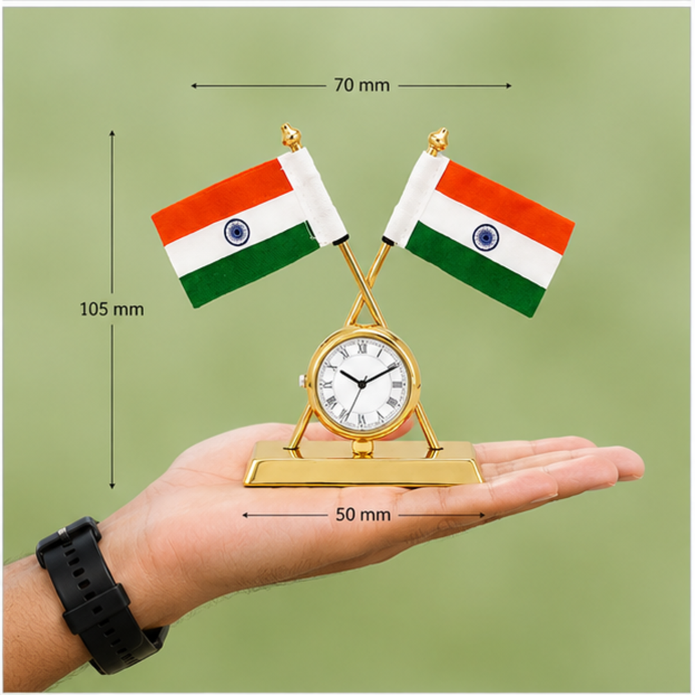 Executive Office Clock Table Flag Stand - Color: Customize