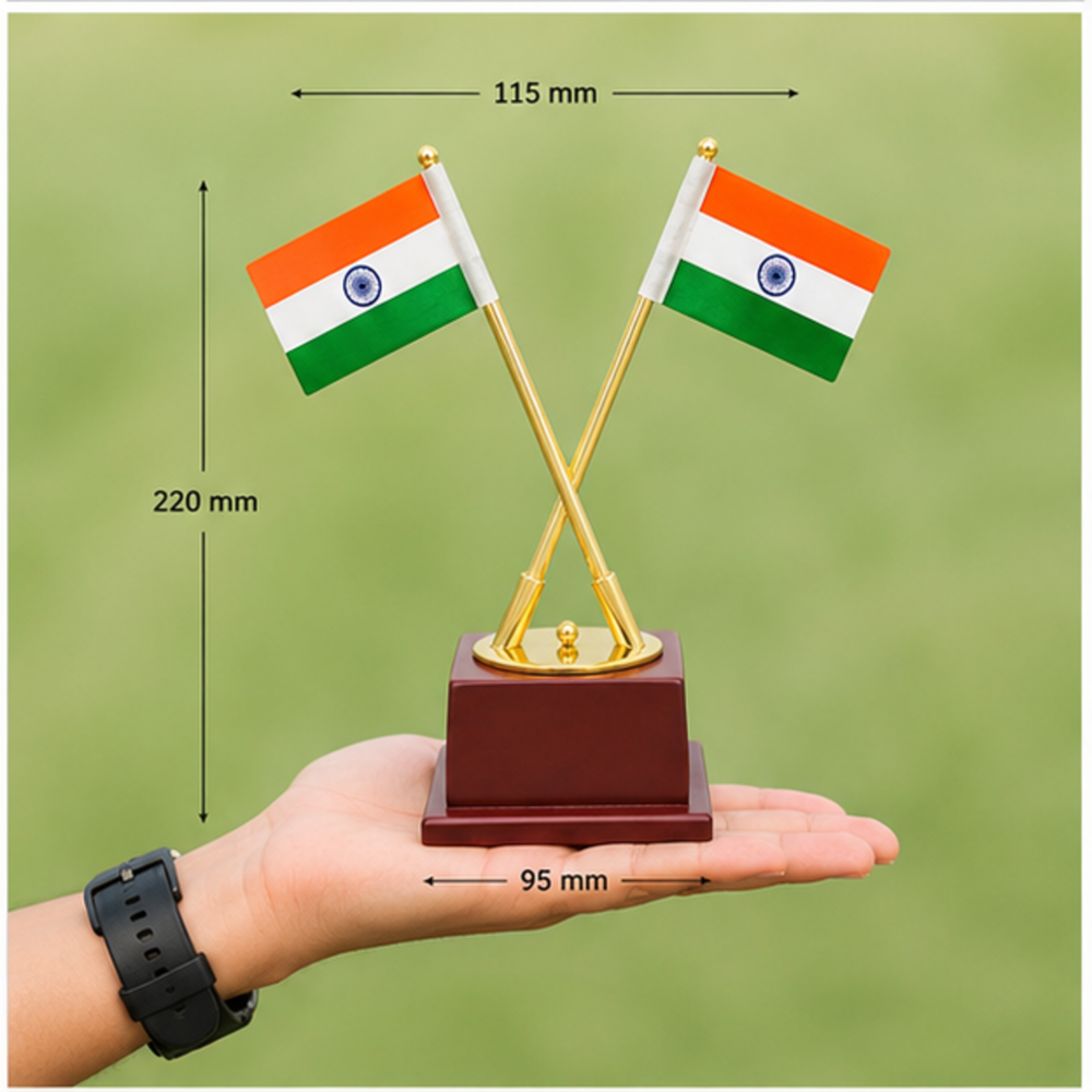 Wooden Base Executive Table Flag Stand