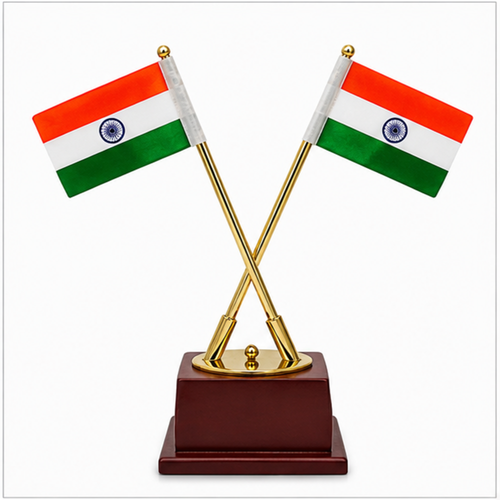 Wooden Base Executive Table Flag Stand