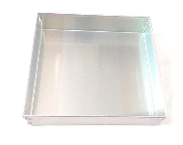 CAKE MOULD SQAURE FIX BOTTOM ALUMINIUM 