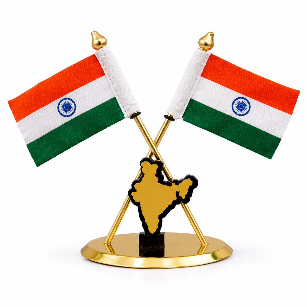 India Map Office Table Flag Stand