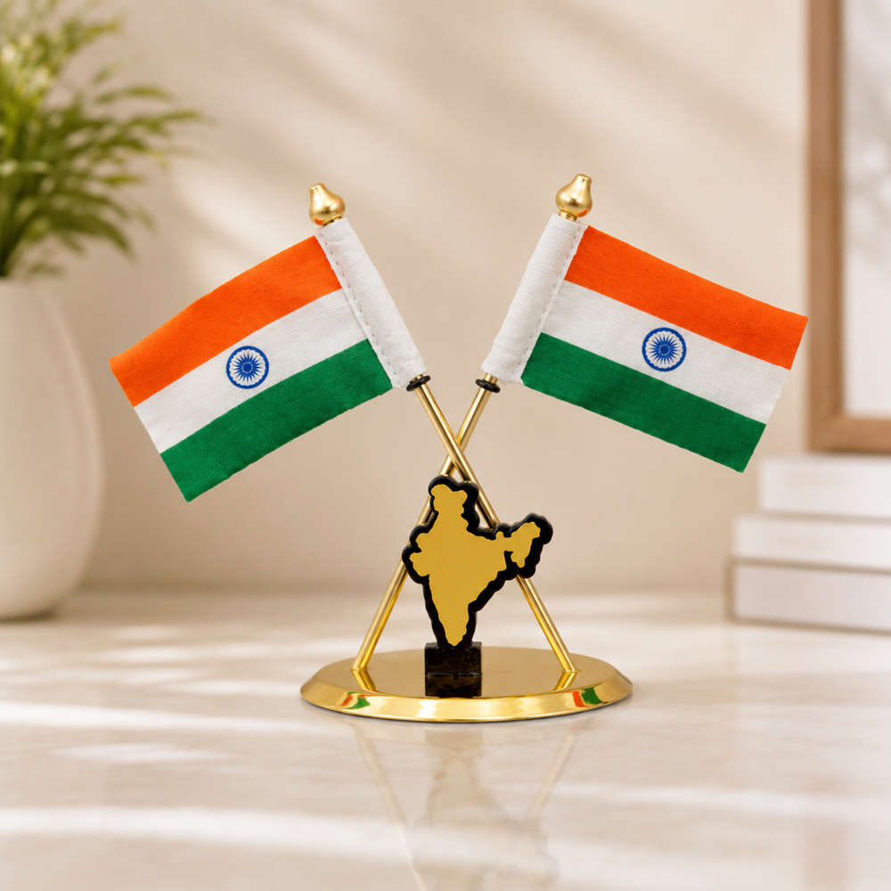 India Map Office Table Flag Stand - Color: Customize