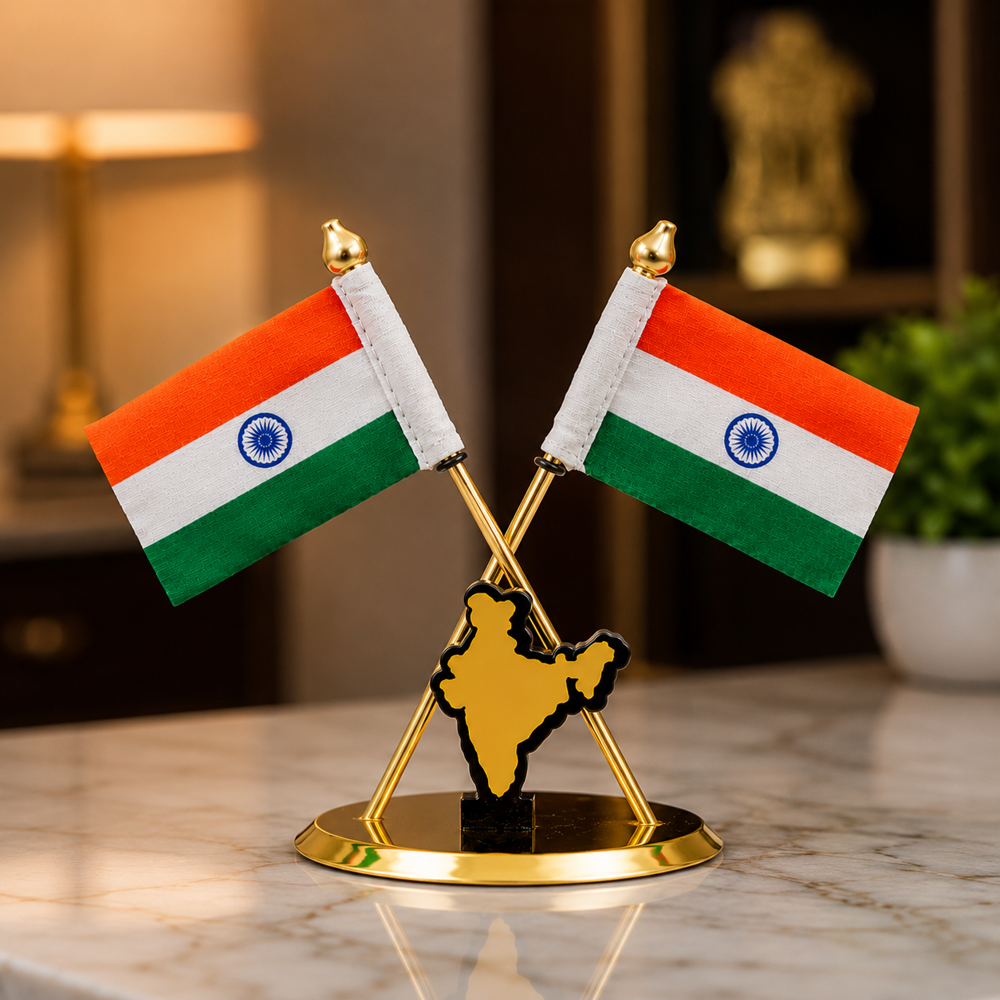 India Map Office Table Flag Stand - Color: Customize