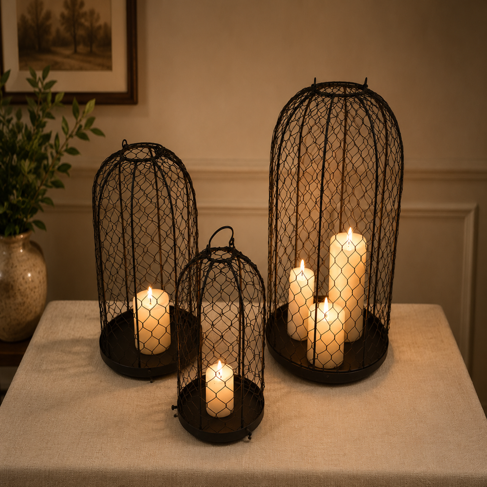 15306TL Handcrafted Metal Lanterns