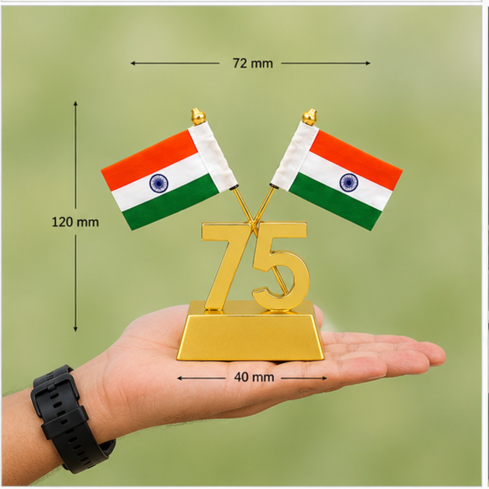 75 Years Independence Day Table Flag Stand