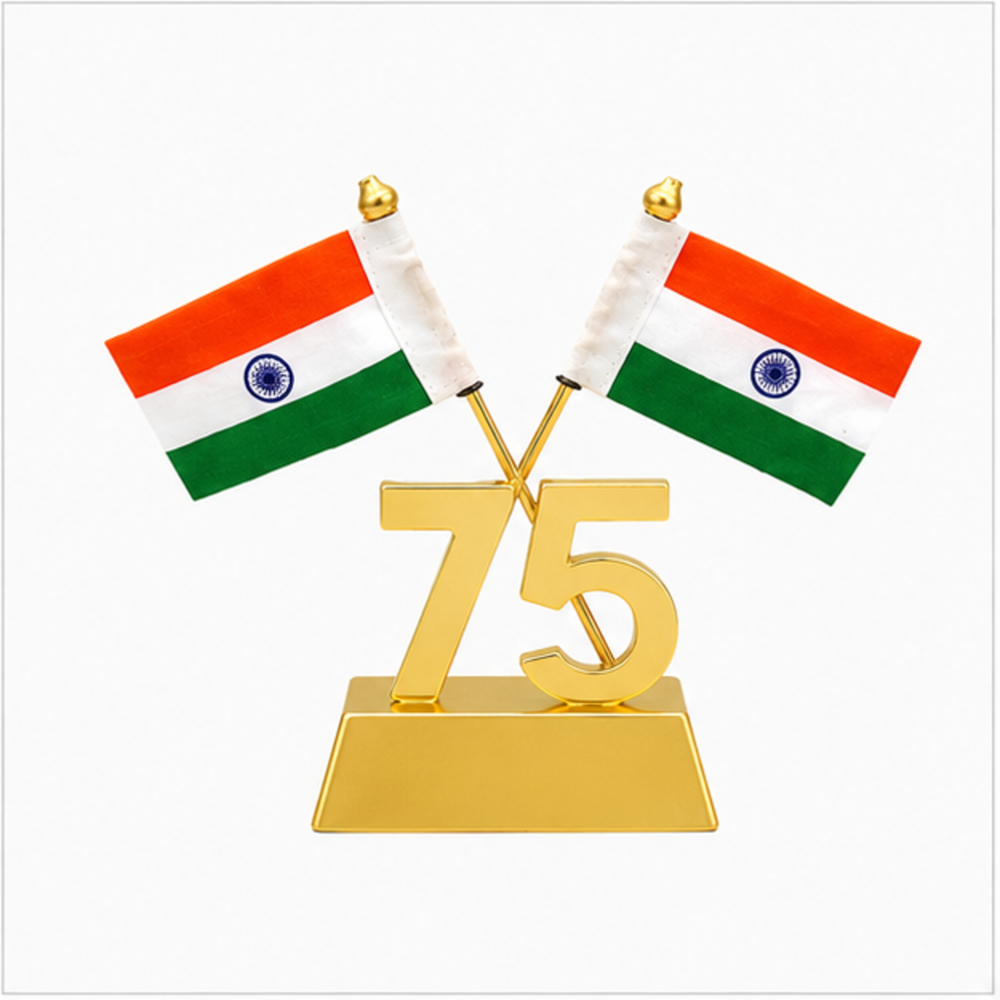 75 Years Independence Day Table Flag Stand