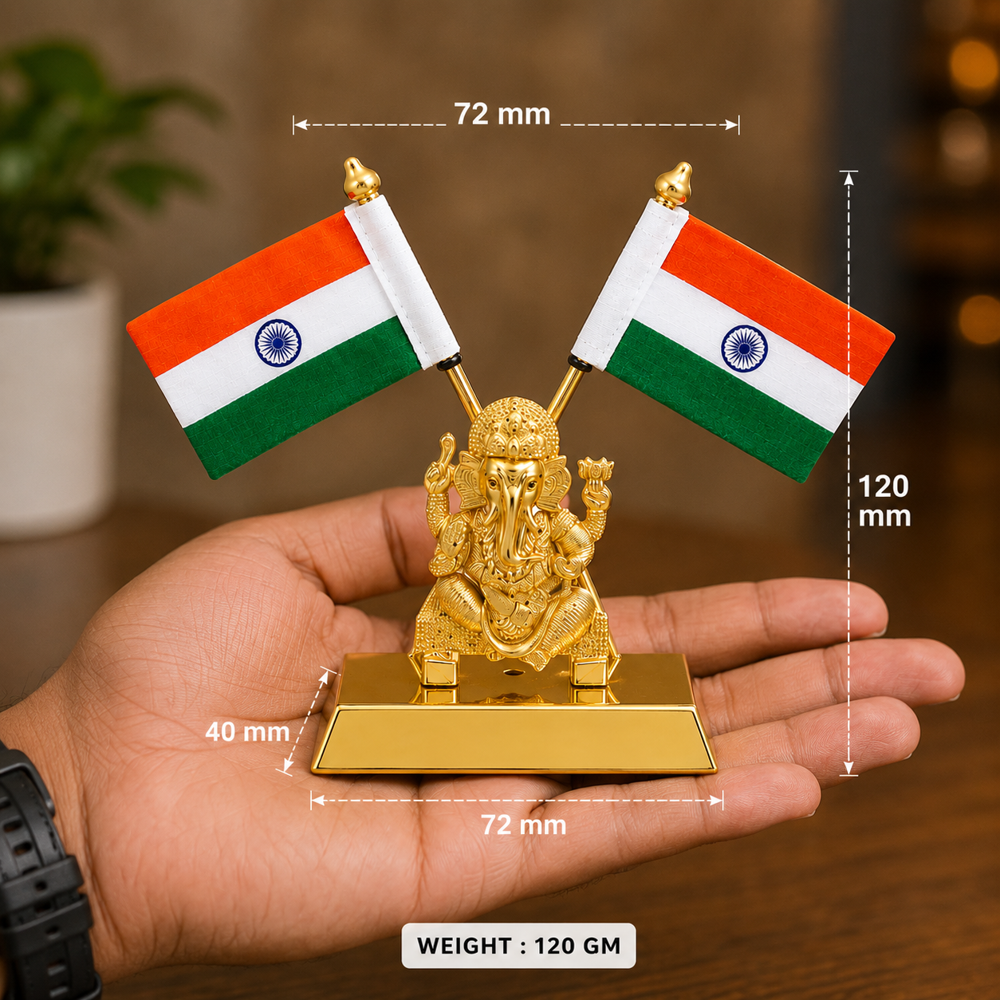 Premium Ganesh Table Flag Stand