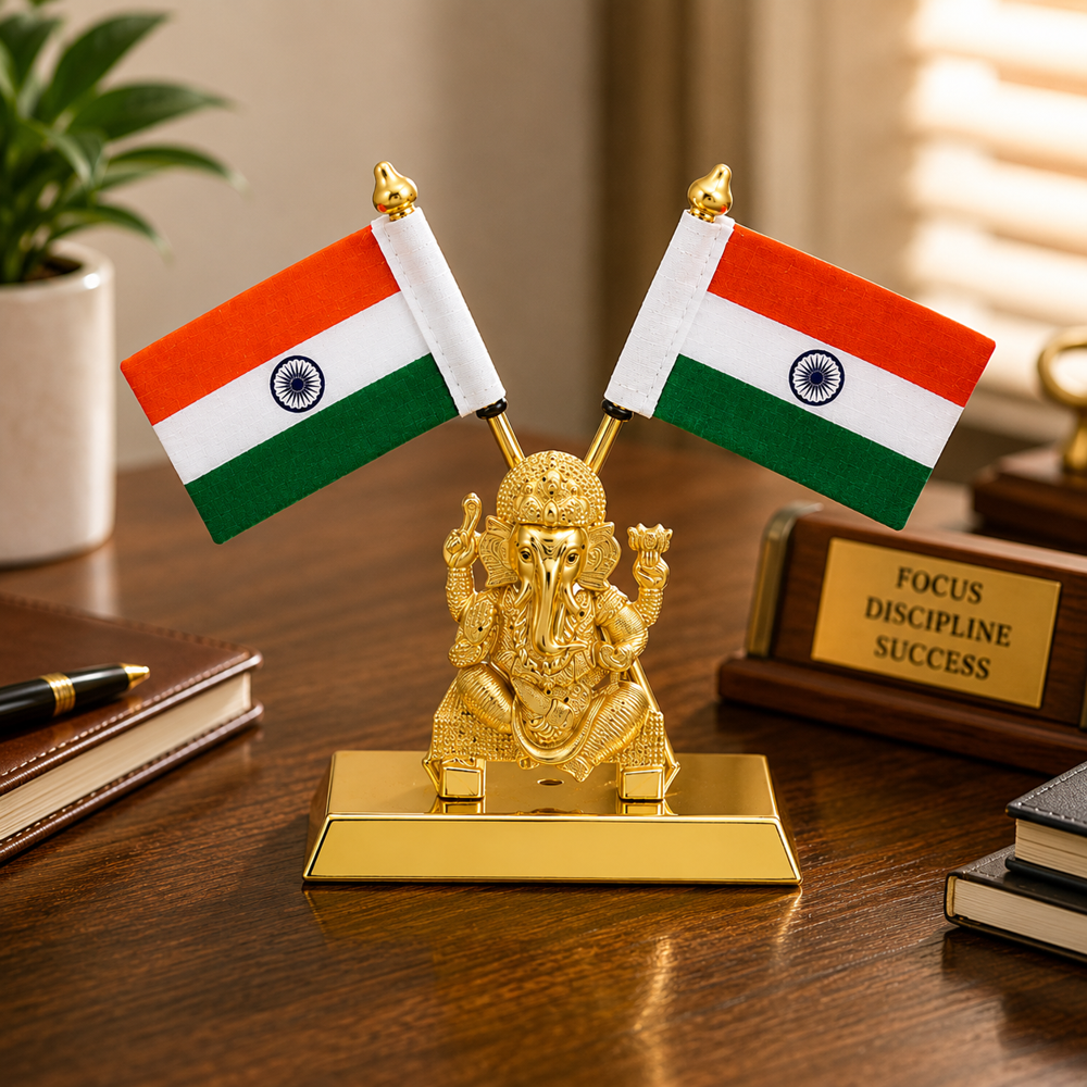 Premium Ganesh Table Flag Stand