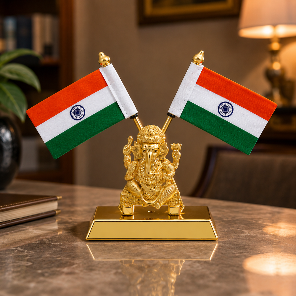 Premium Ganesh Table Flag Stand