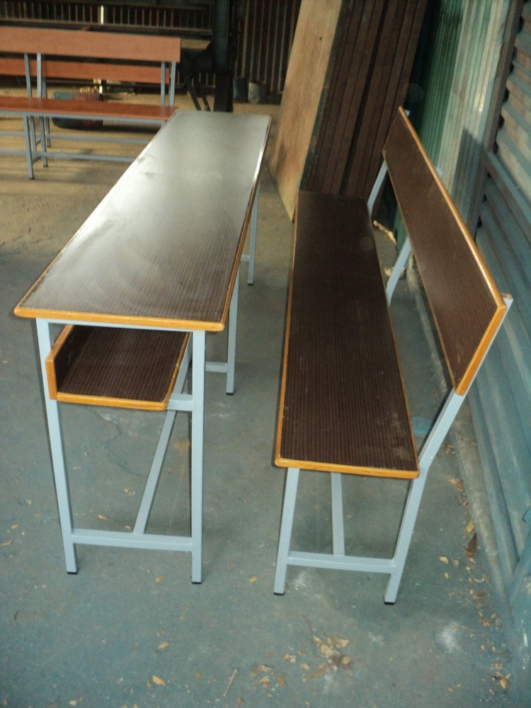 Iron And Wooden School Desk