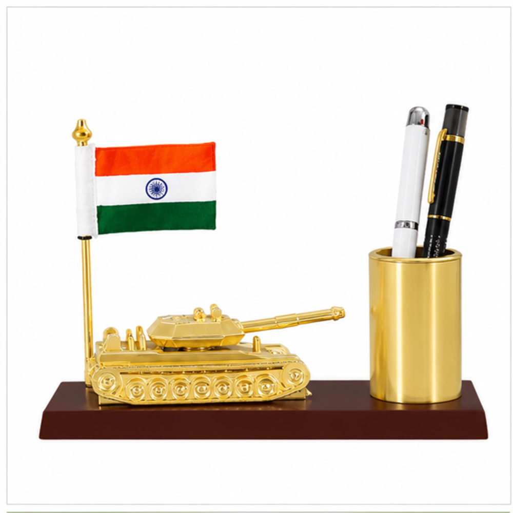 Army Tank Table Flag Stand - Color: Customize