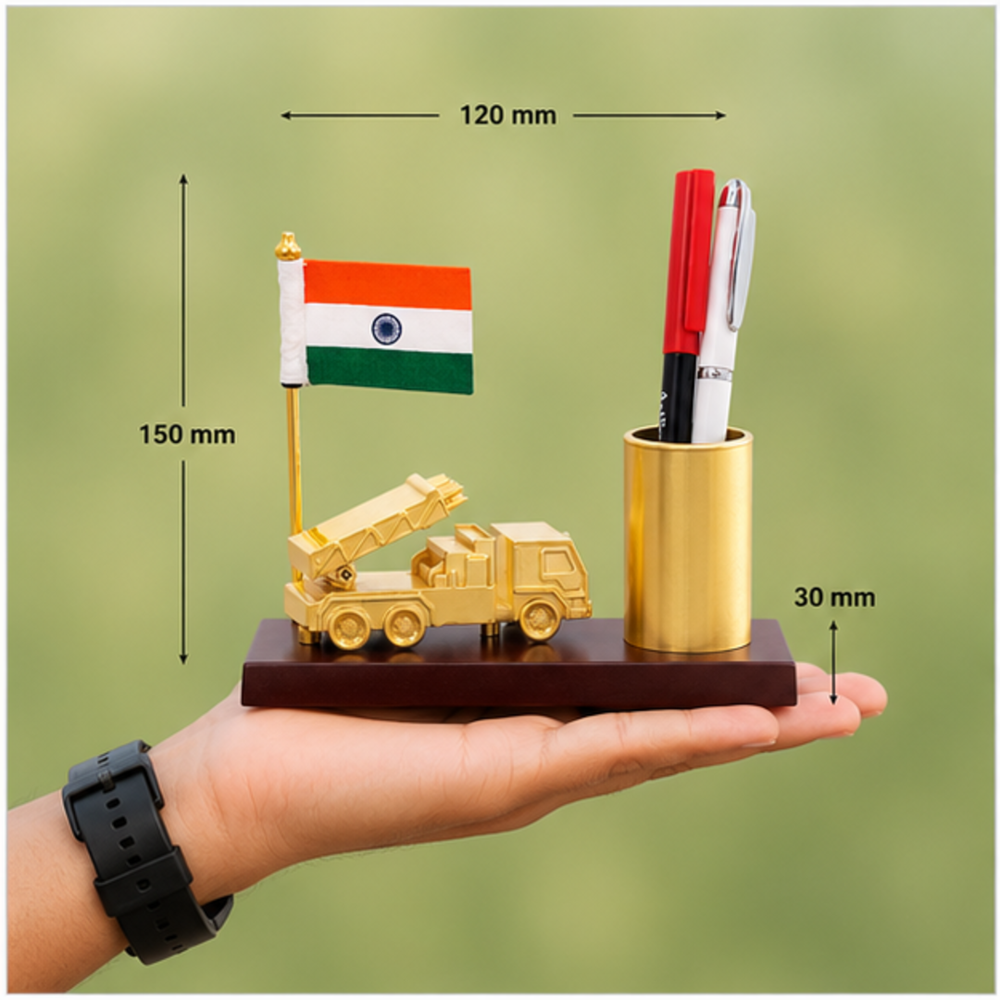 Army Truck Pen Holder Table Flag Stand