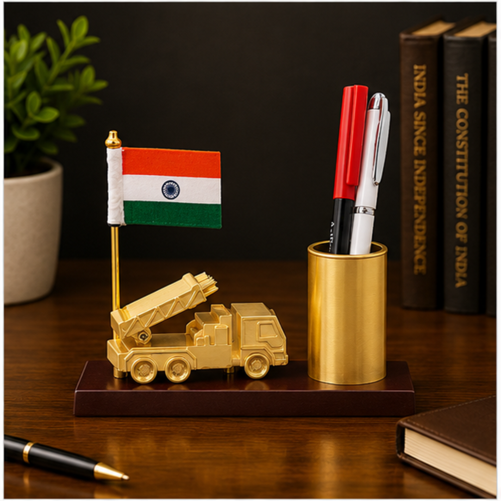 Army Truck Pen Holder Table Flag Stand