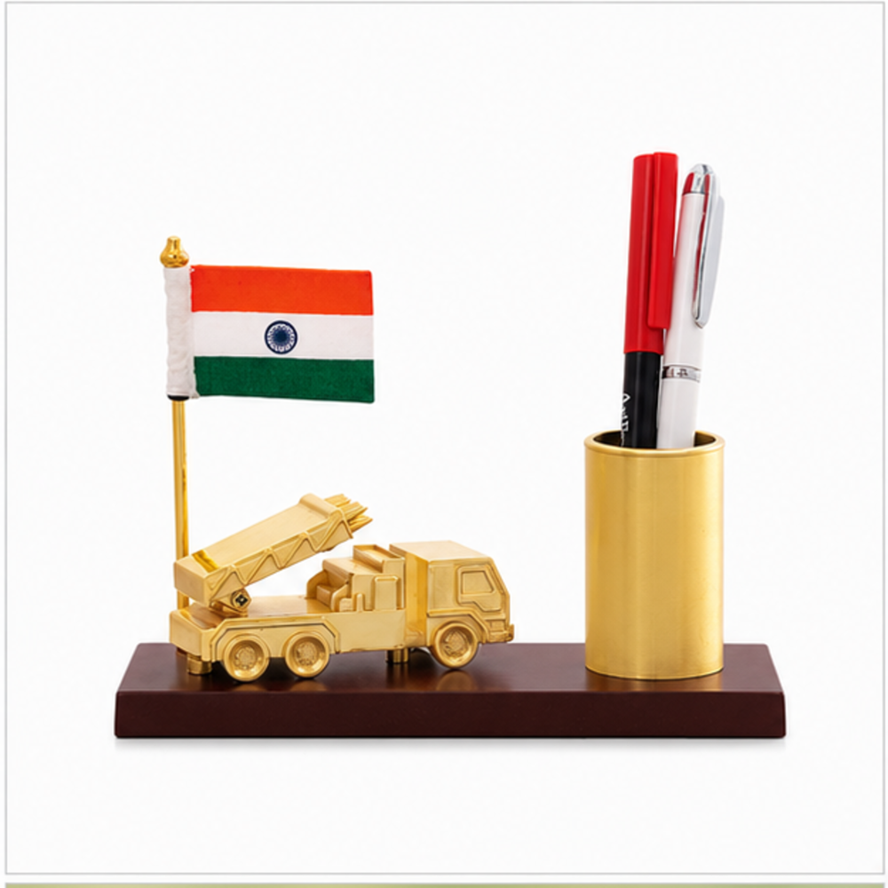 Army Truck Pen Holder Table Flag Stand