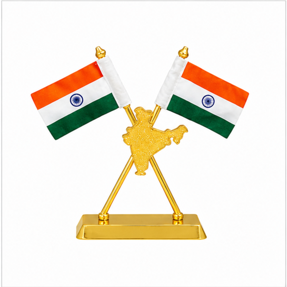 India Map Premium Table Flag Stand - Color: Customize