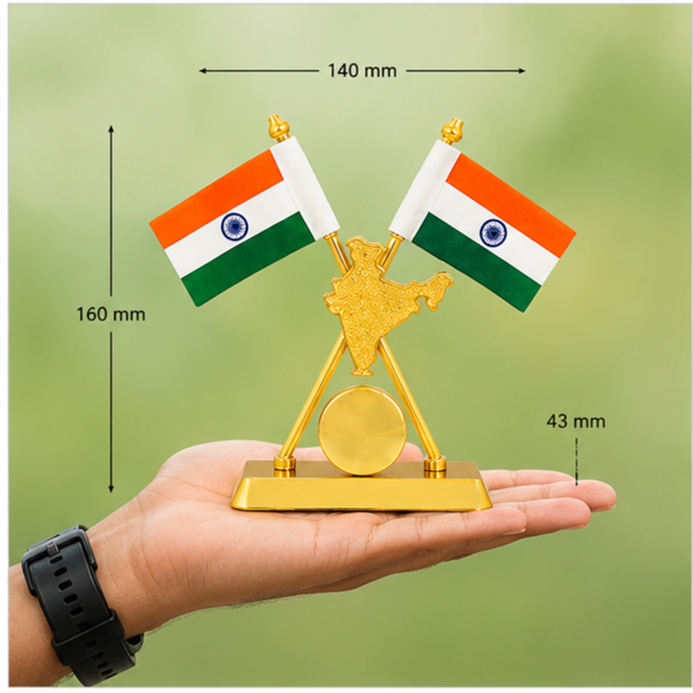India Map Medal Table Flag Stand - Color: Customize